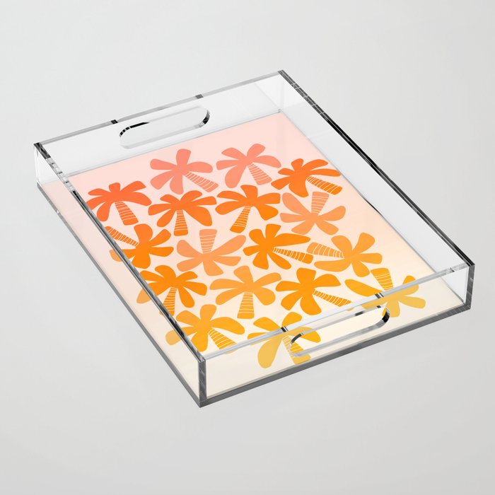Retro Palms - ombre sunset Acrylic Tray Gallery Image 1