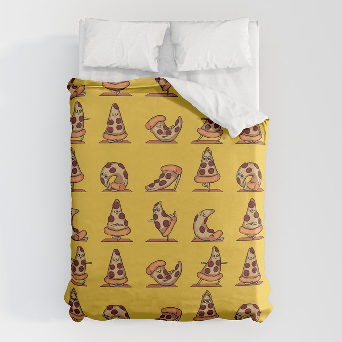 Pizza Yoga Duvet Cover Gallery Image 6