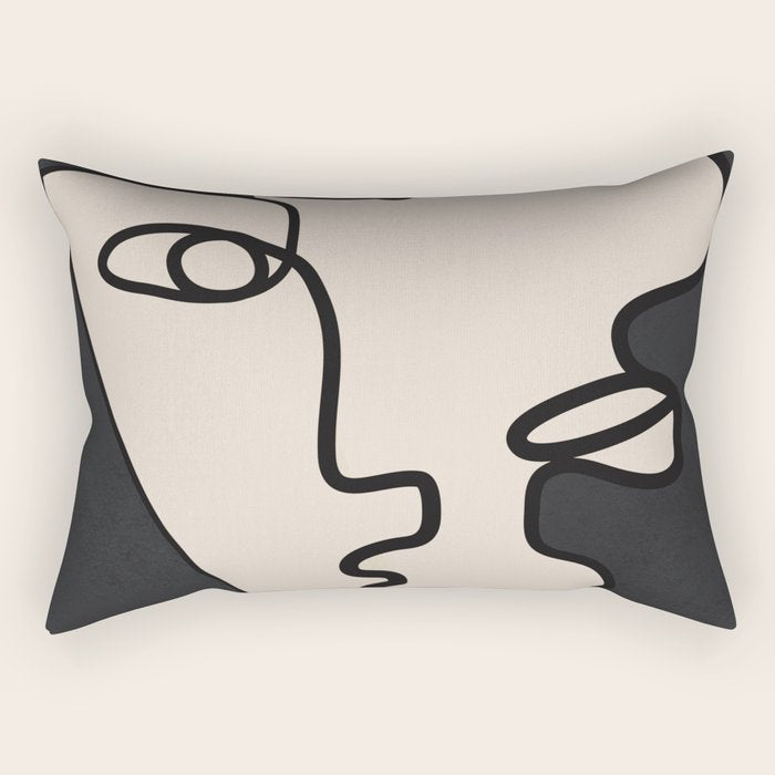 Interwoven Faces 1 Rectangular Pillow Gallery Image 2