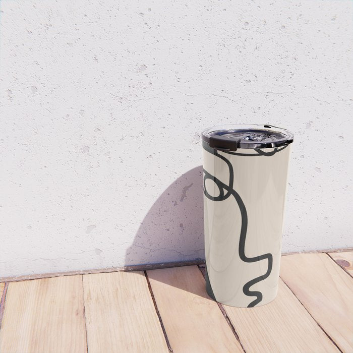 Interwoven Faces 1 Travel Mug Gallery Image 4