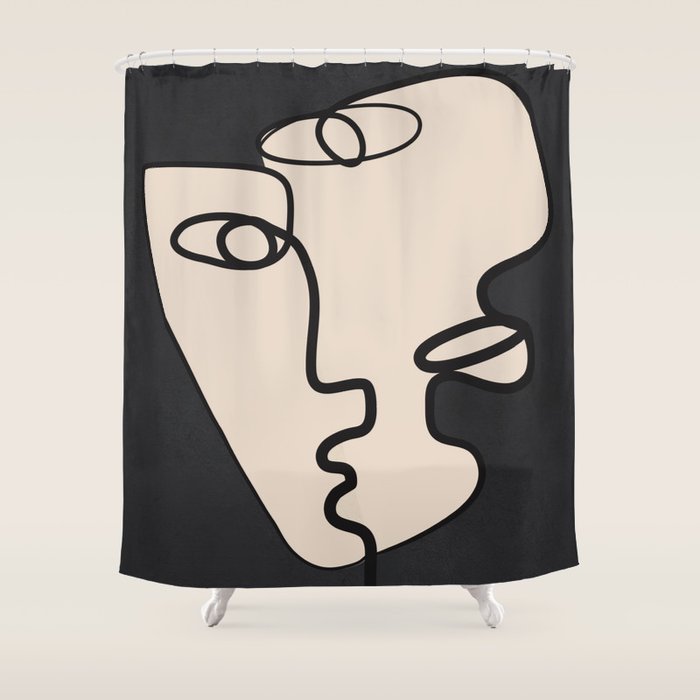 Interwoven Faces 1 Shower Curtain Gallery Image 1