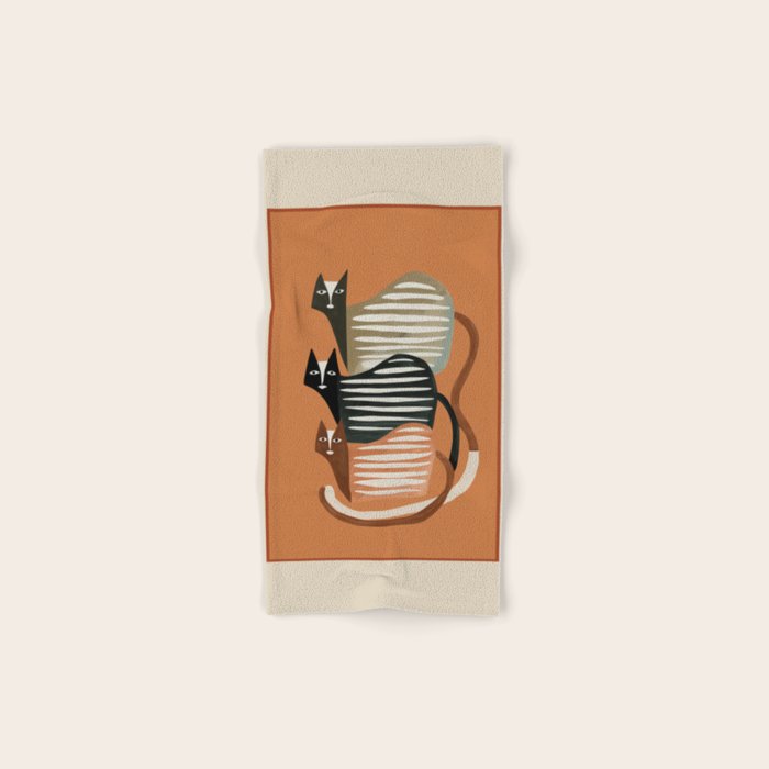 Stacked Abstract Cats Bath Towel Gallery Image 1