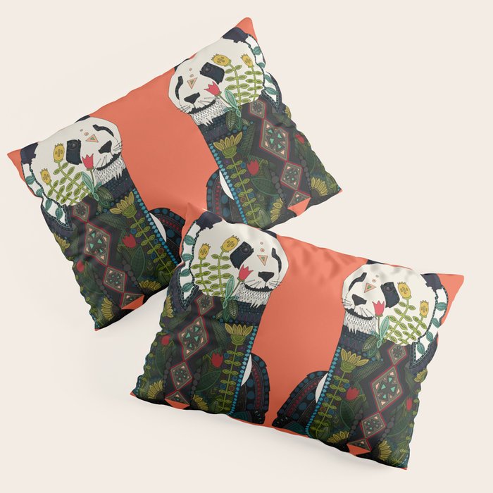 panda orange Pillow Sham Gallery Image 1