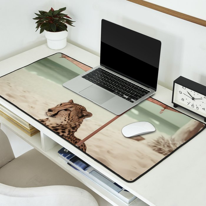 Cheetah's Vacation, Beach Prints Desk Mat Gallery Image 2