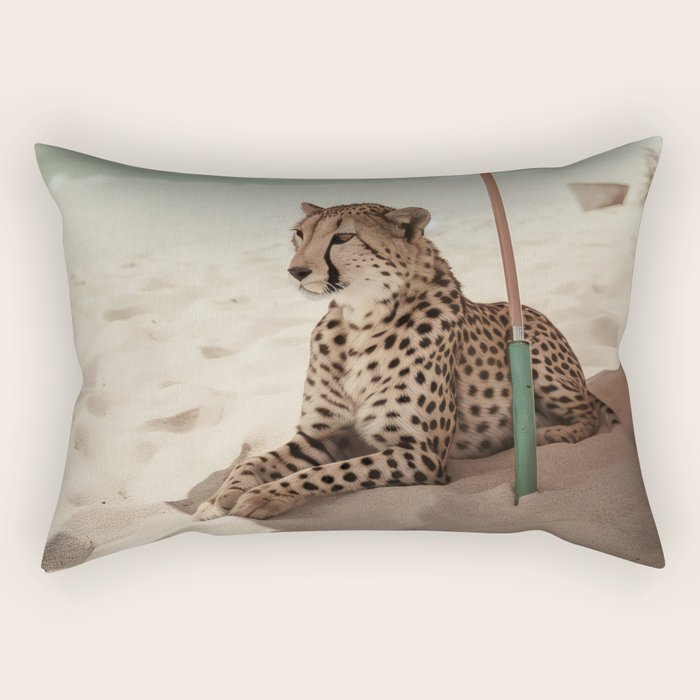 Cheetah's Vacation, Beach Prints Rectangular Pillow Gallery Image 2