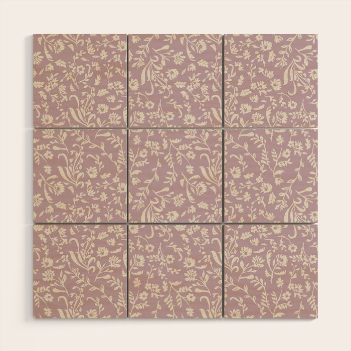 Lavender Boho Ditsy Toile Floral Wood Wall Art Gallery Image 1