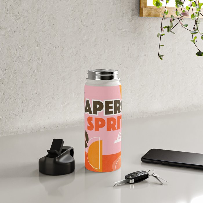 Retro Cocktail Nº1 Aperol Spritz Water Bottle Gallery Image 4