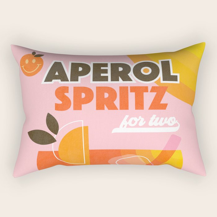 Retro Cocktail Nº1 Aperol Spritz Rectangular Pillow Gallery Image 2