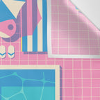 Retro 80s Swimming Pool Wall Tapestry Gallery Image 3