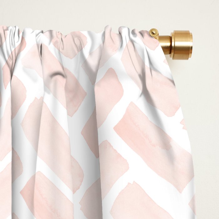 watercolor herringbone - light pink Window Curtain Gallery Image 2