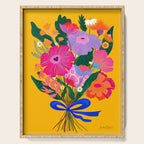 flower bouquet Pink Tangerine Serving Tray Gallery Image 1