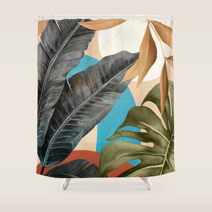 Abstract Tropical Art 16 Shower Curtain Gallery Image 1
