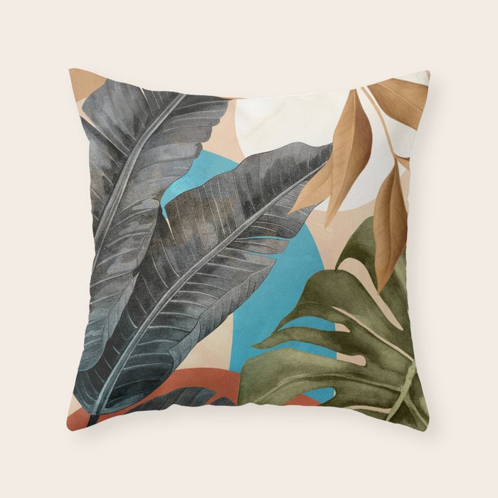 Abstract Tropical Art 16 Throw Pillow Gallery Image 1