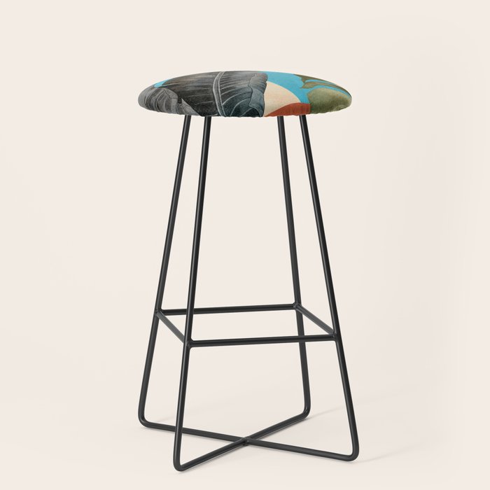 Abstract Tropical Art 16 Stool Gallery Image 1