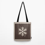 Snowflake Brown Striped Tote Bag Gallery Image 2