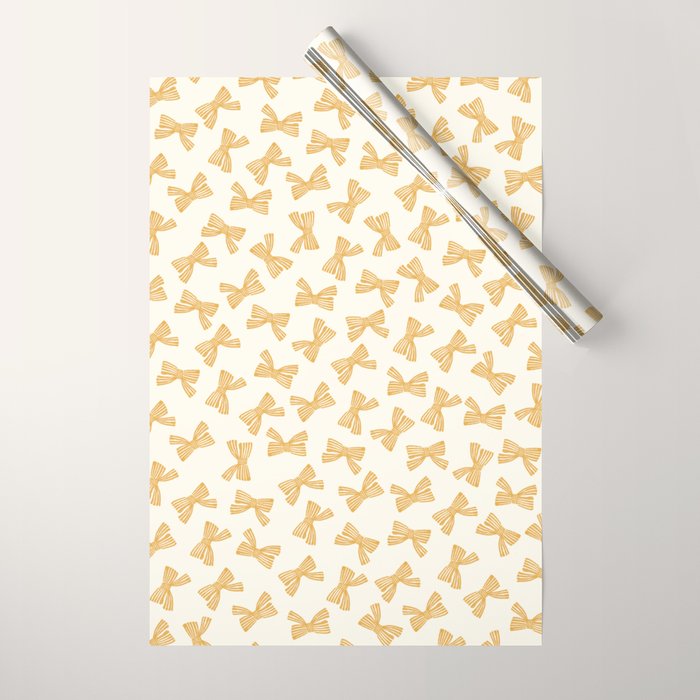 Yellow Stripe Bow Ribbon  Wrapping Paper Gallery Image 1