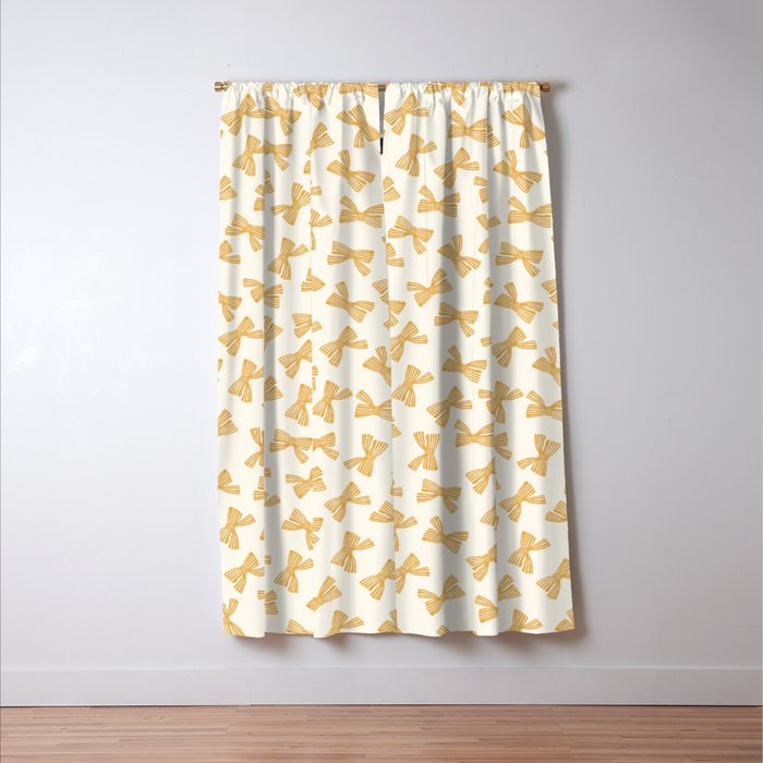 Yellow Stripe Bow Ribbon  Window Curtain Gallery Image 3