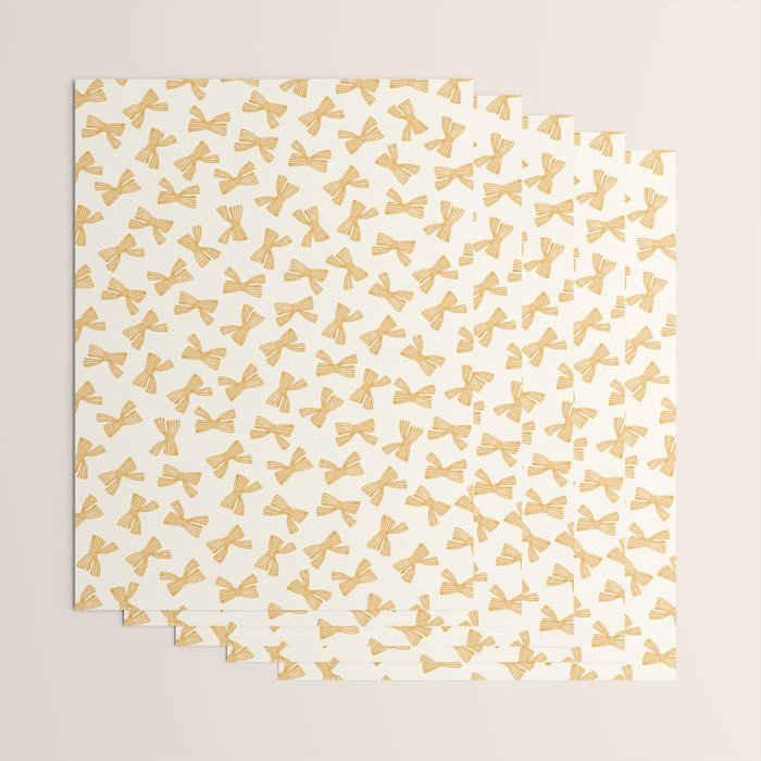 Yellow Stripe Bow Ribbon  Wrapping Paper Gallery Image 3
