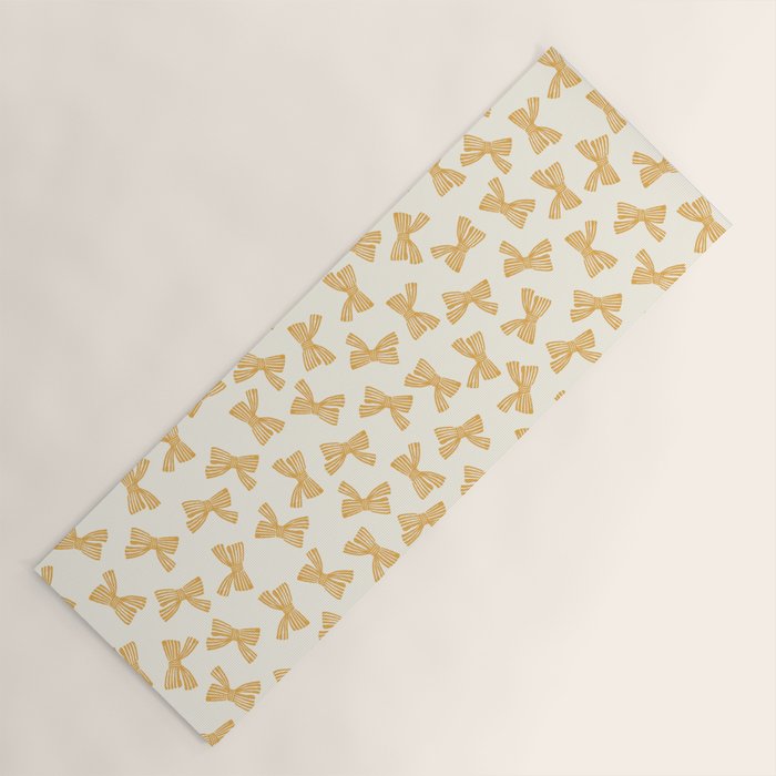 Yellow Stripe Bow Ribbon  Yoga Mat Gallery Image 1