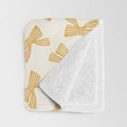 Yellow Stripe Bow Ribbon  Throw Blanket Gallery Image 3
