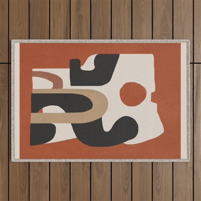 Modern Abstract Minimal Art 1 Outdoor Rug Gallery Image 1