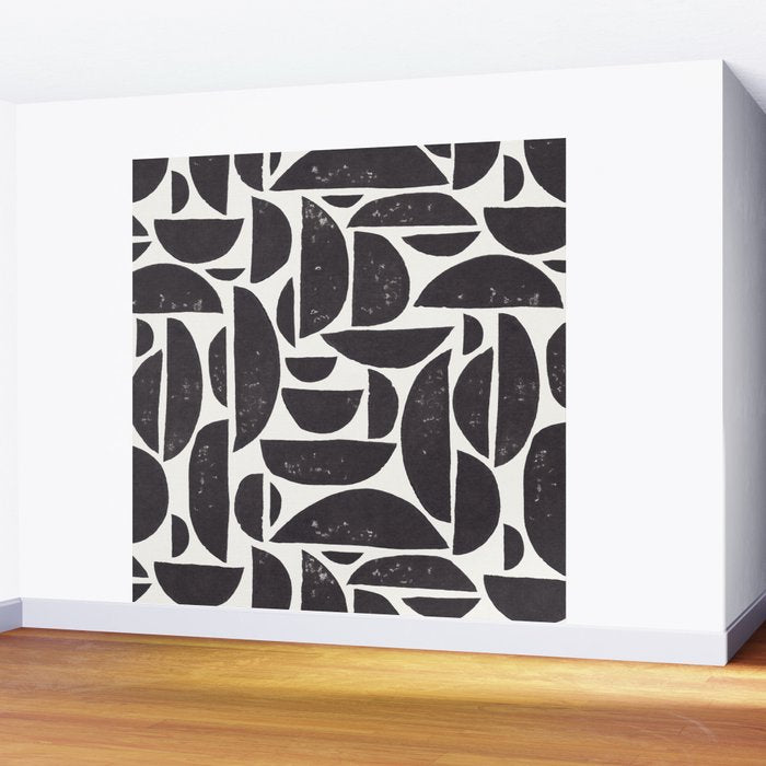 Abstract Linocut Pattern #3 Wall Mural Gallery Image 2