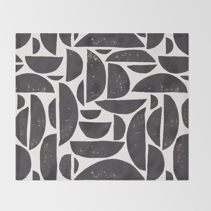 Abstract Linocut Pattern #3 Throw Blanket Gallery Image 2