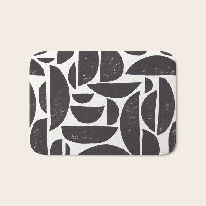 Abstract Linocut Pattern #3 Bath Mat Gallery Image 1