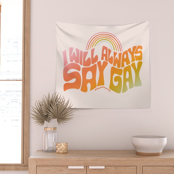 Say Gay Wall Tapestry Gallery Image 2