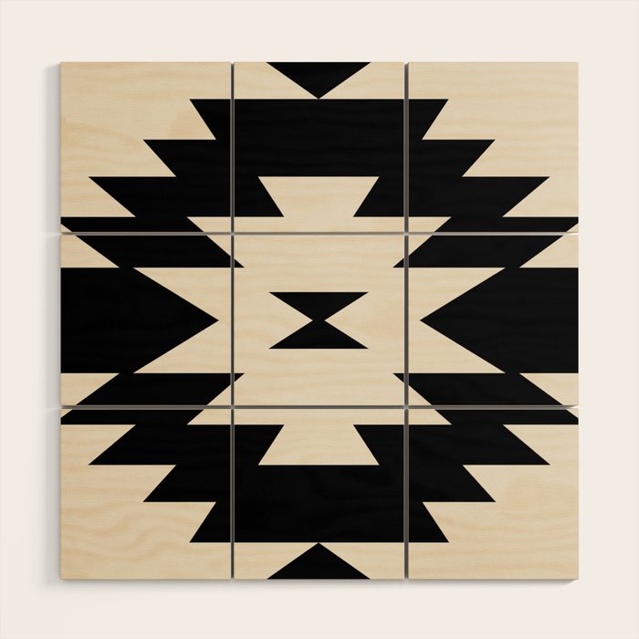 Southwestern Minimalism - Black Neutral Beige Wood Wall Art Gallery Image 1