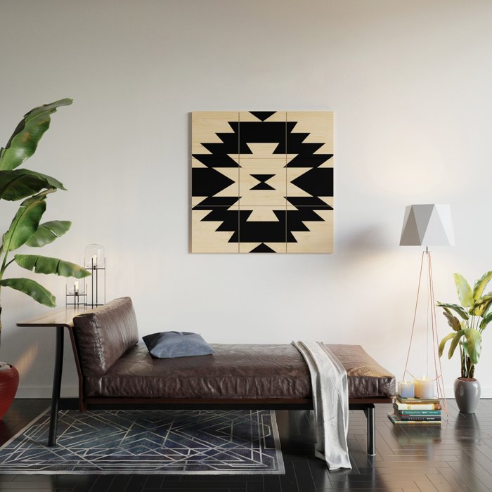 Southwestern Minimalism - Black Neutral Beige Wood Wall Art Gallery Image 2