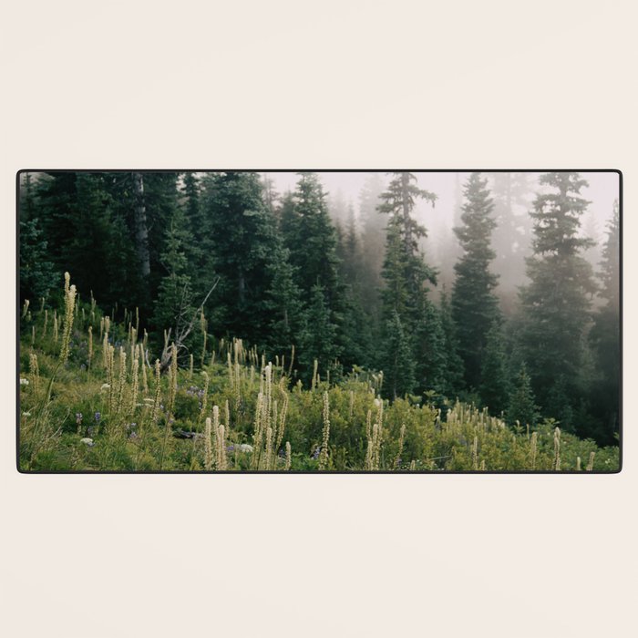 Foggy Green Forest Desk Mat Gallery Image 3