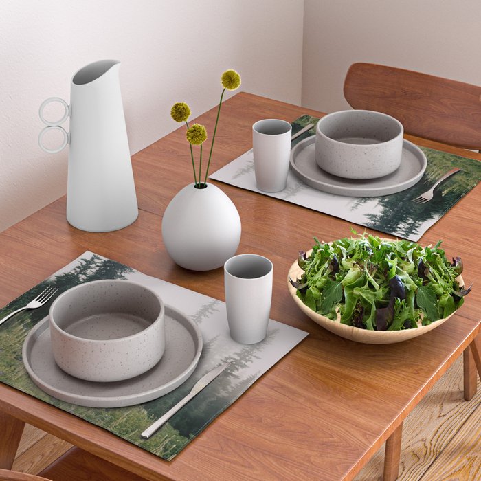 Foggy Green Forest Placemat Gallery Image 2