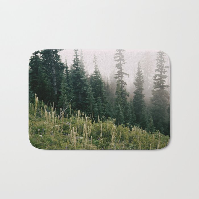 Foggy Green Forest Bath Mat Gallery Image 1