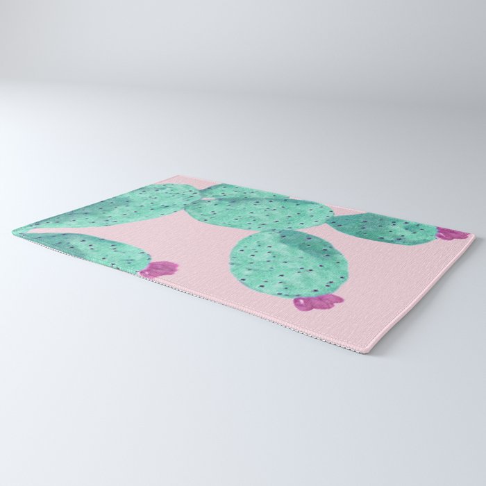Cactus with pink flowers Rug Gallery Image 3