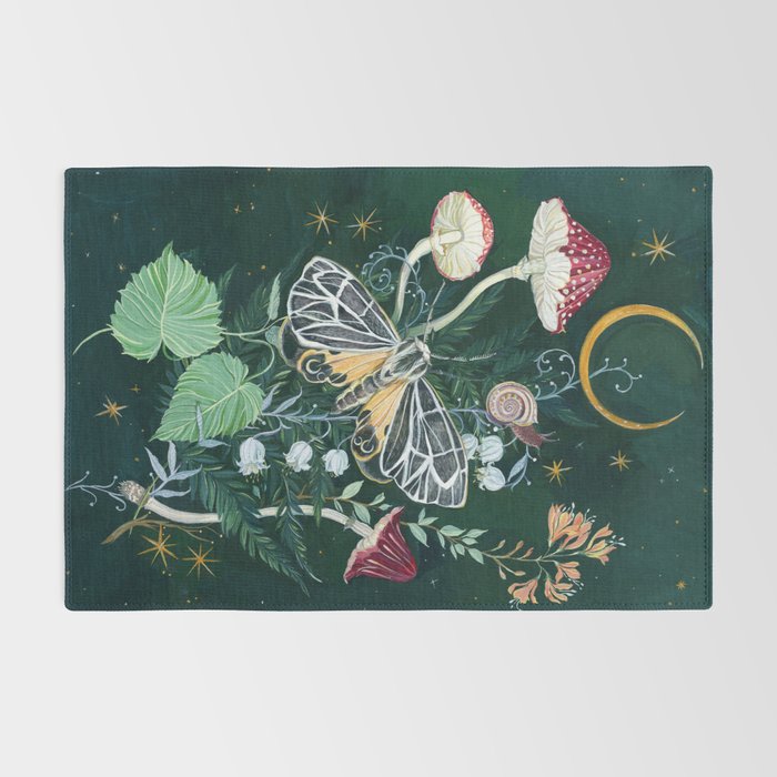 Mushroom night moth Rug Gallery Image 2