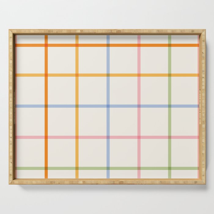 Simple Check - pastel Serving Tray Gallery Image 1