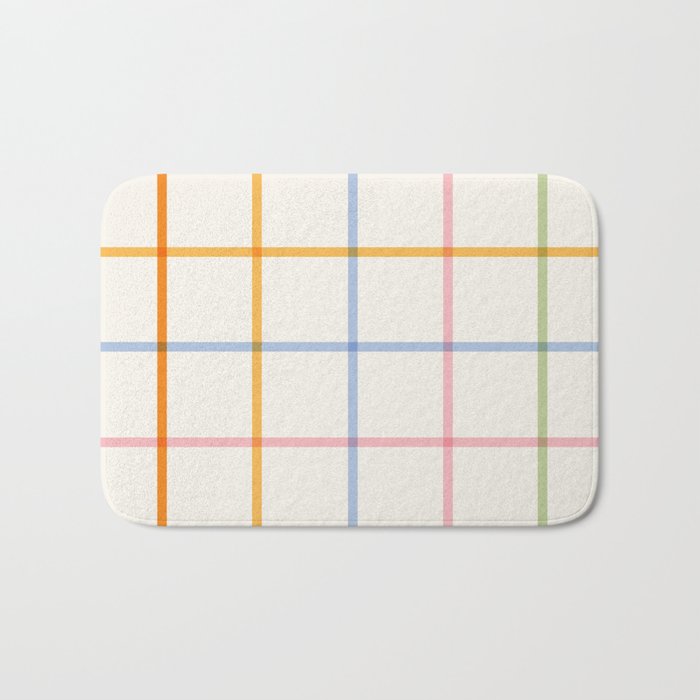 Simple Check - pastel Bath Mat Gallery Image 1