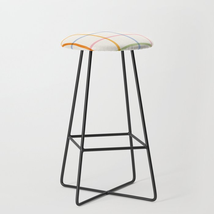Simple Check - pastel Stool Gallery Image 1