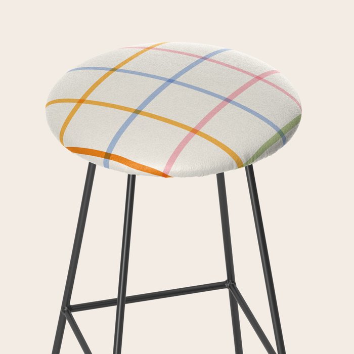 Simple Check - pastel Stool Gallery Image 2