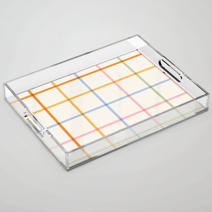 Simple Check - pastel Acrylic Tray Gallery Image 1
