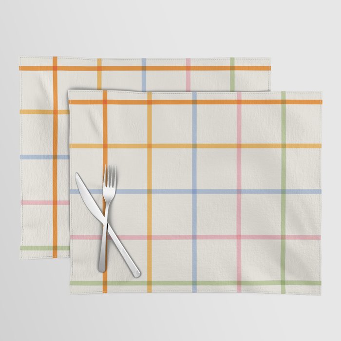 Simple Check - pastel Placemat Gallery Image 1