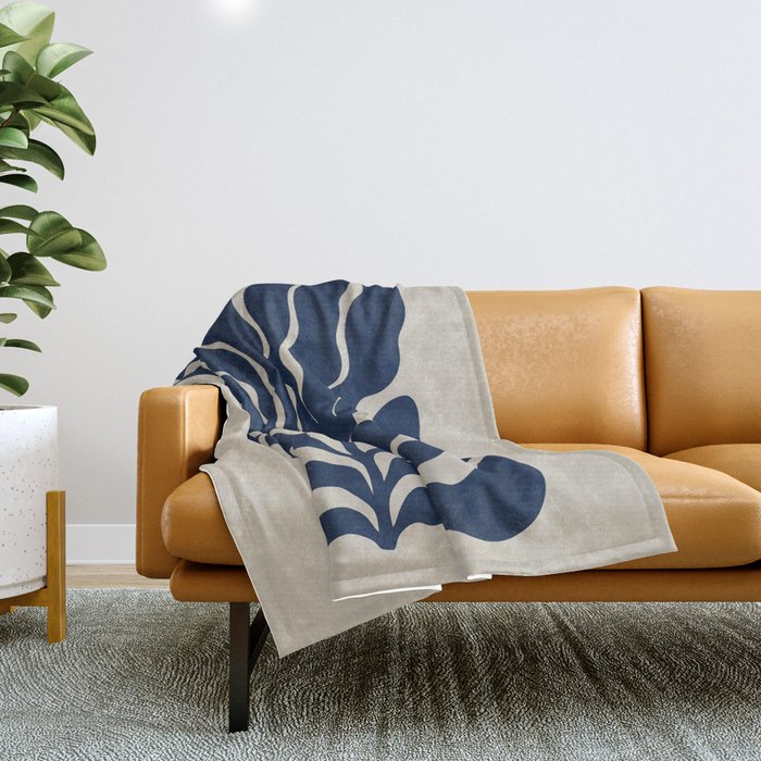 Day Bloom - Blue Throw Blanket Gallery Image 1