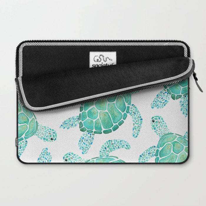 Sea Turtle Pattern - Blue Laptop Sleeve Gallery Image 2