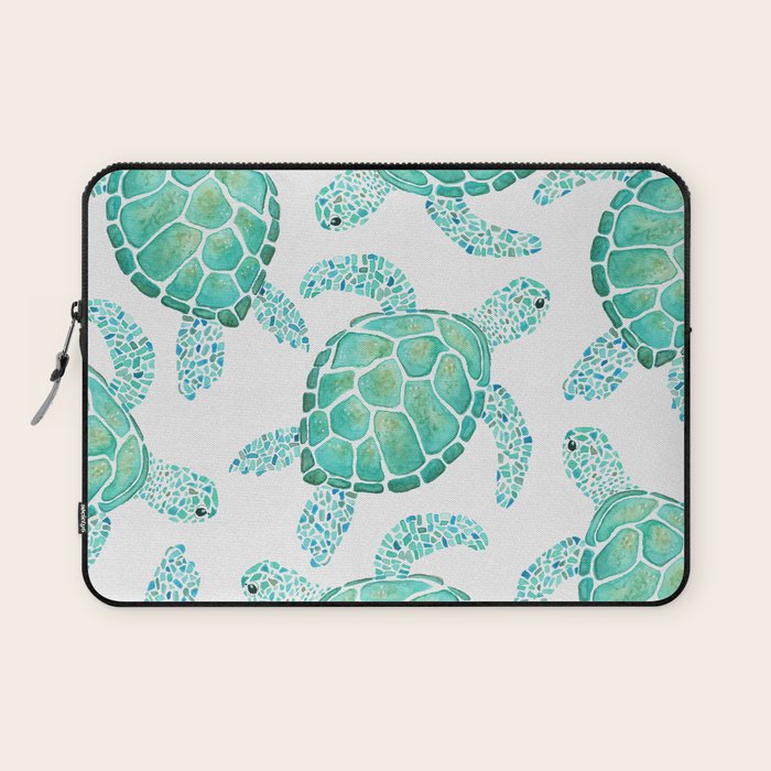 Sea Turtle Pattern - Blue Laptop Sleeve Gallery Image 1