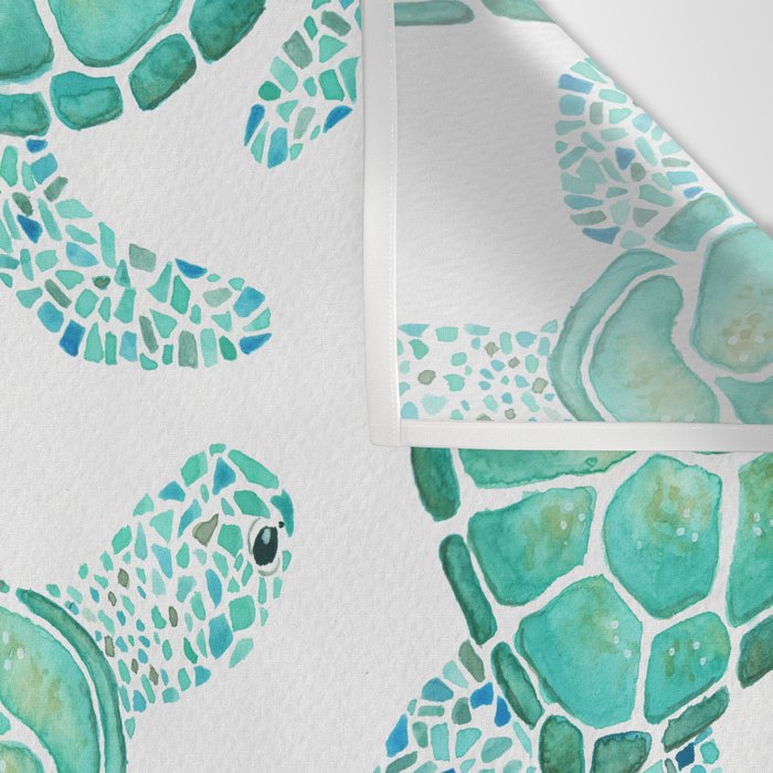 Sea Turtle Pattern - Blue Wall Tapestry Gallery Image 3