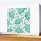 Sea Turtle Pattern - Blue Wall Mural Gallery Image 2