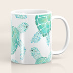 Sea Turtle Pattern - Blue Coffee Mug Gallery Image 1