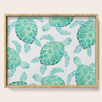 Sea Turtle Pattern - Blue Serving Tray Gallery Image 1