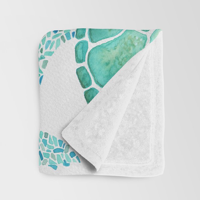 Sea Turtle Pattern - Blue Throw Blanket Gallery Image 3